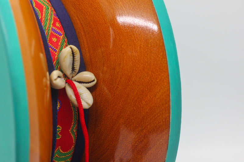 Chöd Drum | Acacia Wood  | Painted Skin | 7.0” - 8.5”