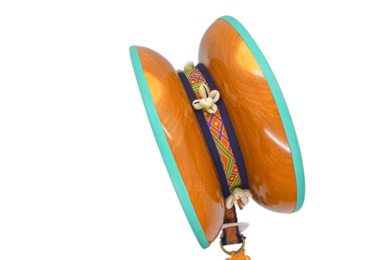 Chöd Drum | Acacia Wood  | Painted Skin | 7.0” - 8.5”