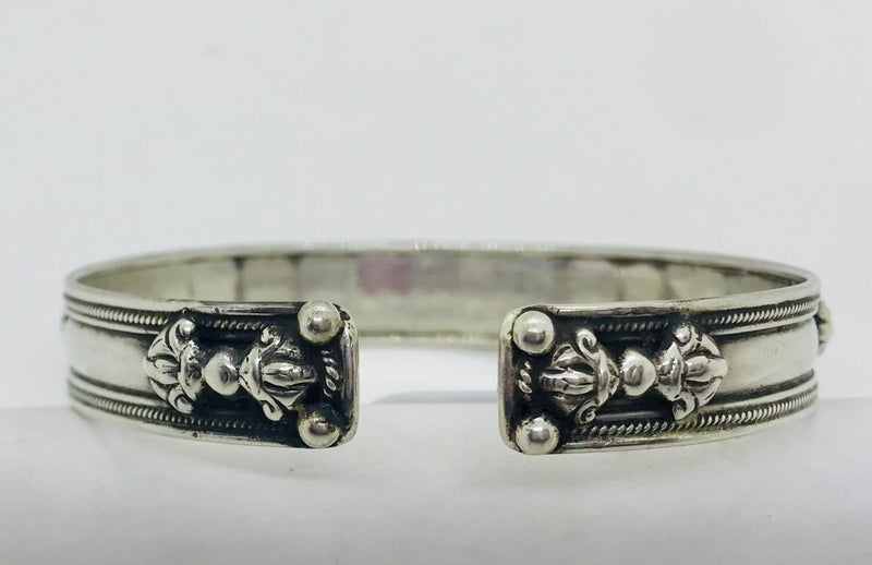 Tara mantra cuff bracelet in silver